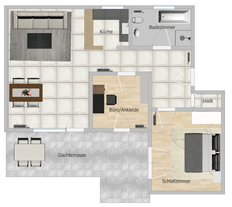 Grundriss (nicht ma�stabgetreu) Dachgeschosswohnung Hanau